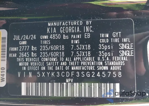 2025 Kia Sportage Ex from USA, damaged, VIN 5XYK3CDF3SG245758